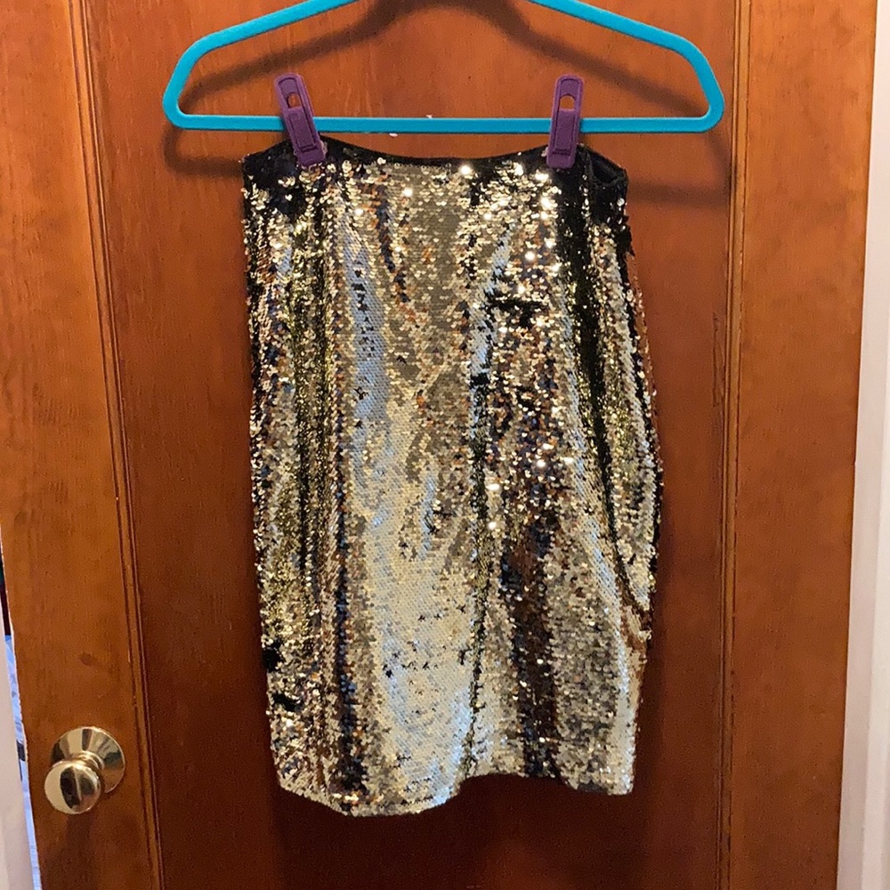 Gold sequin skirt